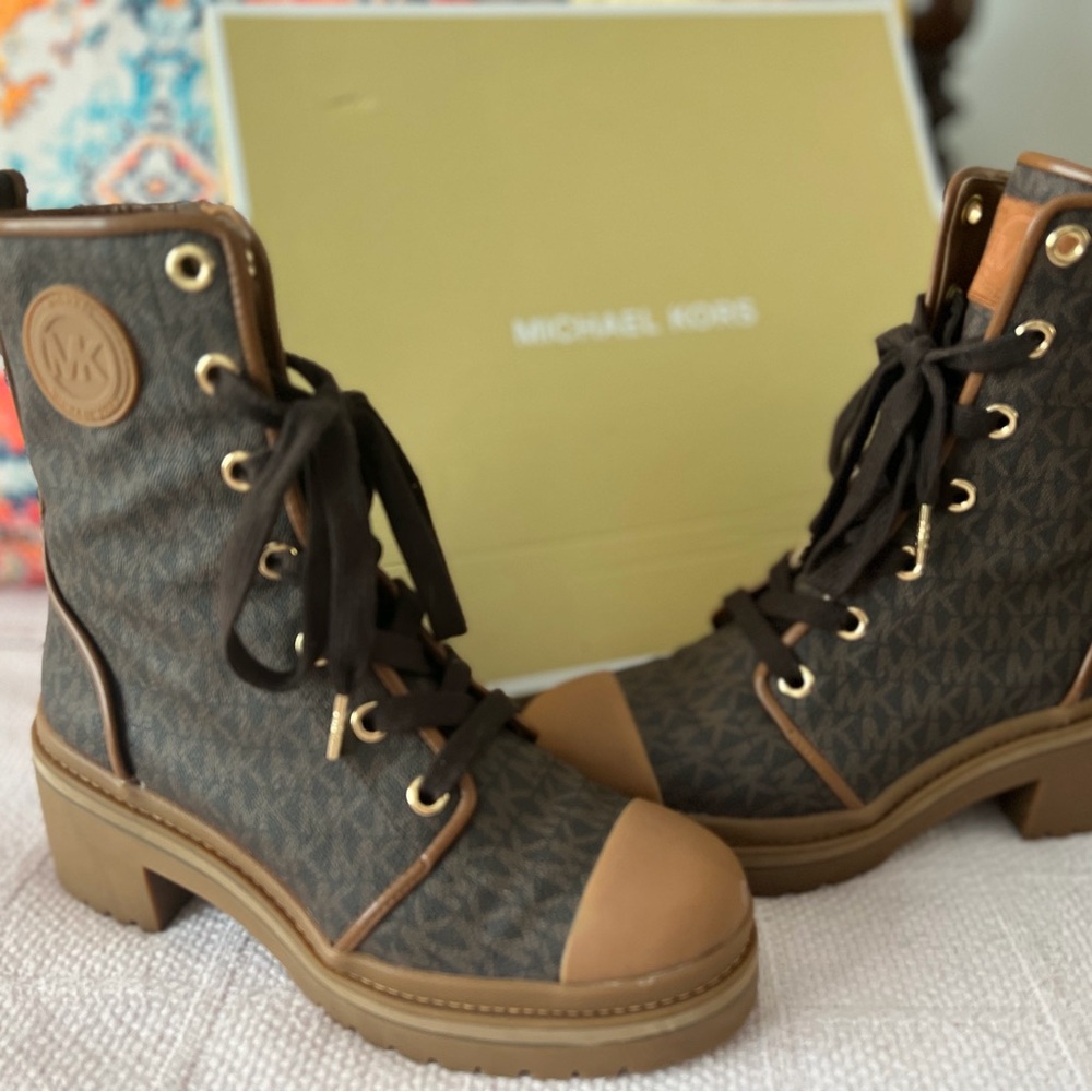 Michael Kors Women's Brown Lace Up Boots